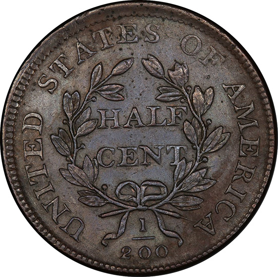 Picture of 1808/7 DRAPED BUST 1/2C AU58 Brown