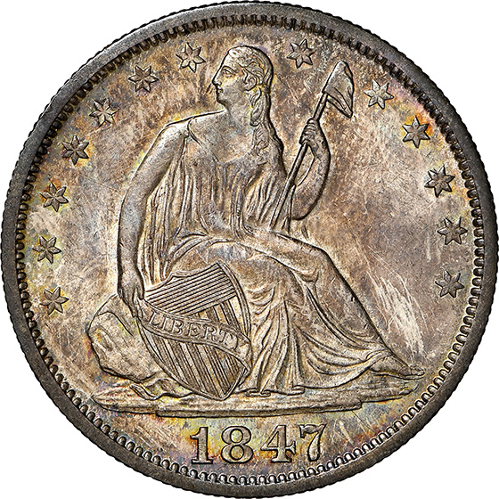 Picture of 1847-O LIBERTY SEATED 50C, NO MOTTO MS66 