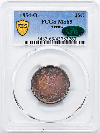 Picture of 1854-O LIBERTY SEATED 25C, ARROWS MS65 