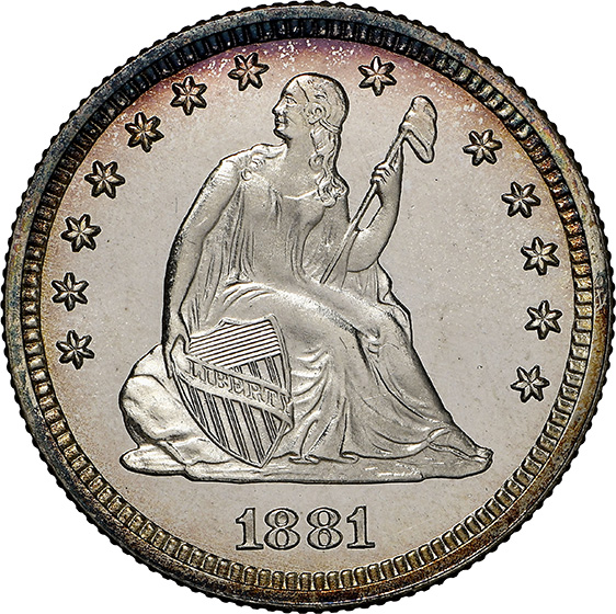 Picture of 1881 LIBERTY SEATED 25C, MOTTO PR68 Cameo