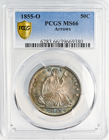 Picture of 1855-O LIBERTY SEATED 50C, ARROWS MS66 