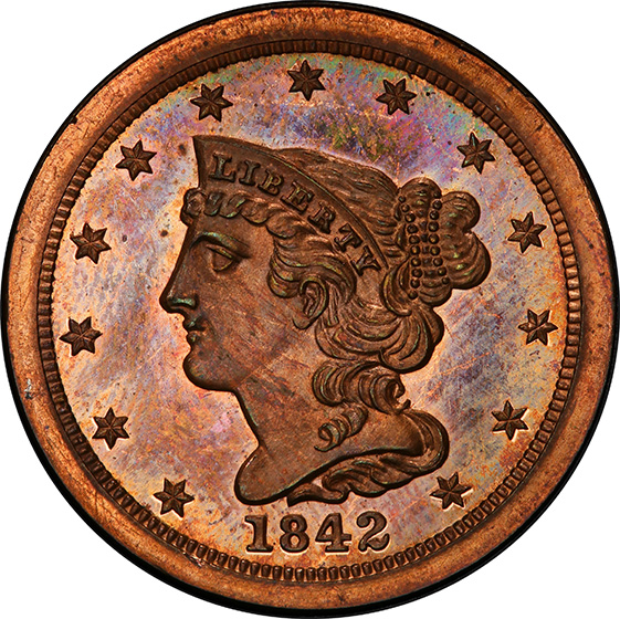 1842 BRAIDED HAIR 1/2C