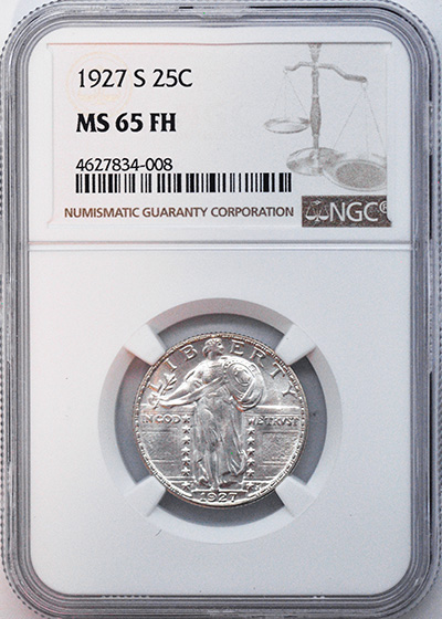 Picture of 1927-S STANDING LIBERTY 25C MS65 Full Head