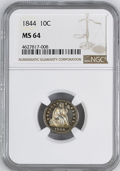 Picture of 1844 LIBERTY SEATED 10C MS64 