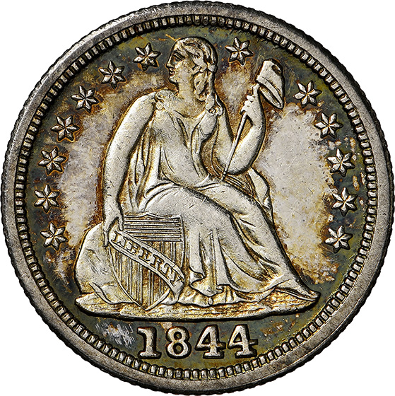 Picture of 1844 LIBERTY SEATED 10C MS64 