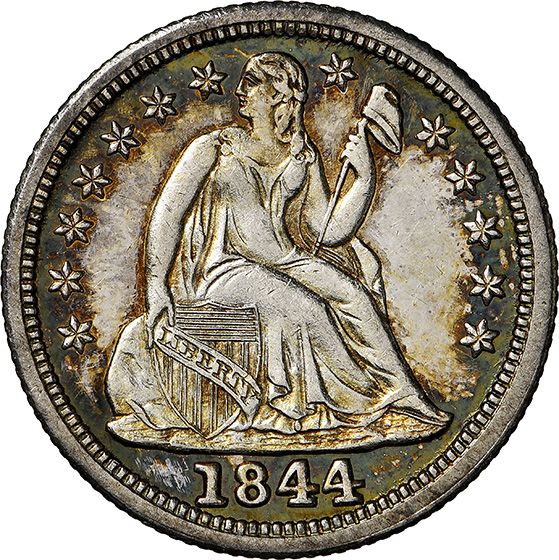 Picture of 1844 LIBERTY SEATED 10C MS64  Picture of 1844 LIBERTY SEATED 10C MS64