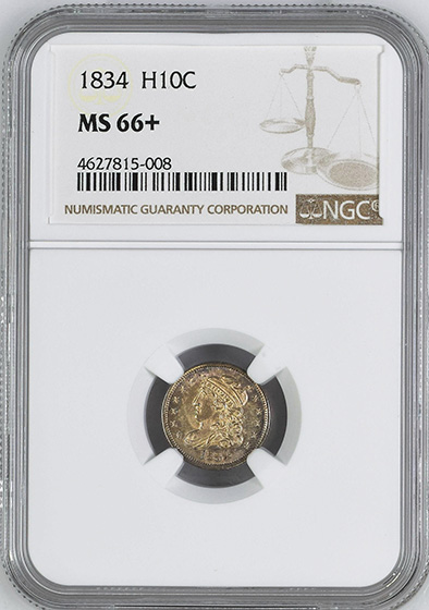 Picture of 1834 CAPPED BUST H10C MS66+ 