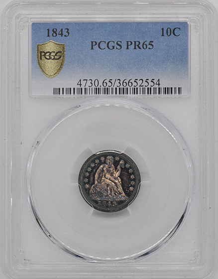 Picture of 1843 LIBERTY SEATED 10C PR65 