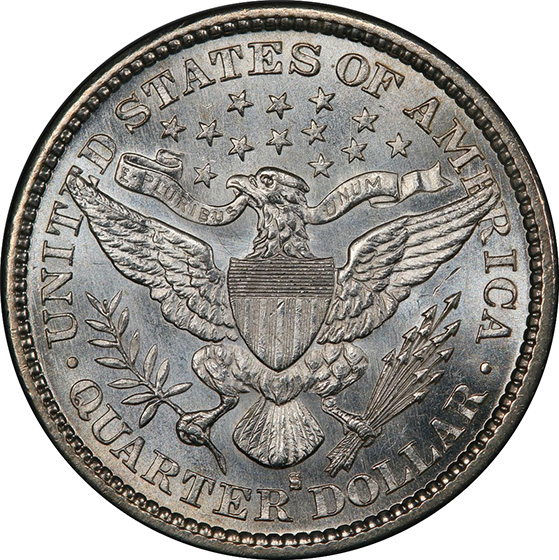 Picture of 1896-S BARBER 25C MS64 