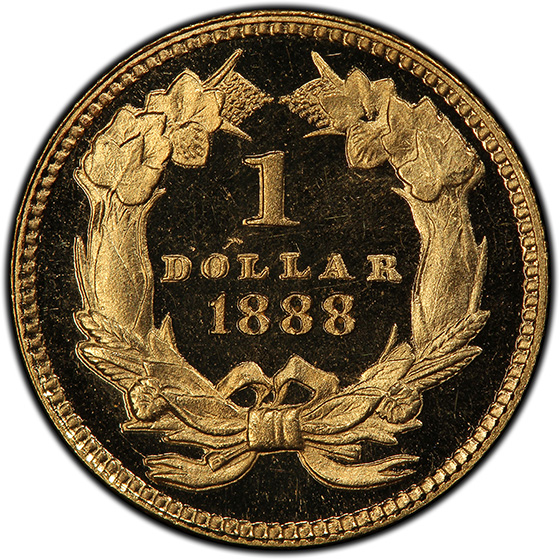 Picture of 1888 GOLD G$1, TYPE 3 PR65+ Deep Cameo