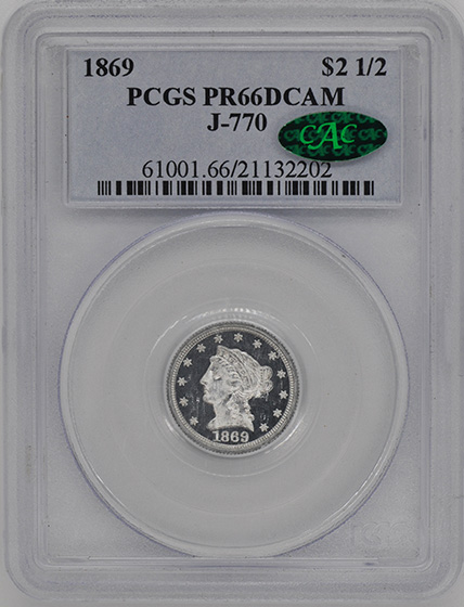 Picture of 1869 $2.5 J-770 PR66 Deep Cameo