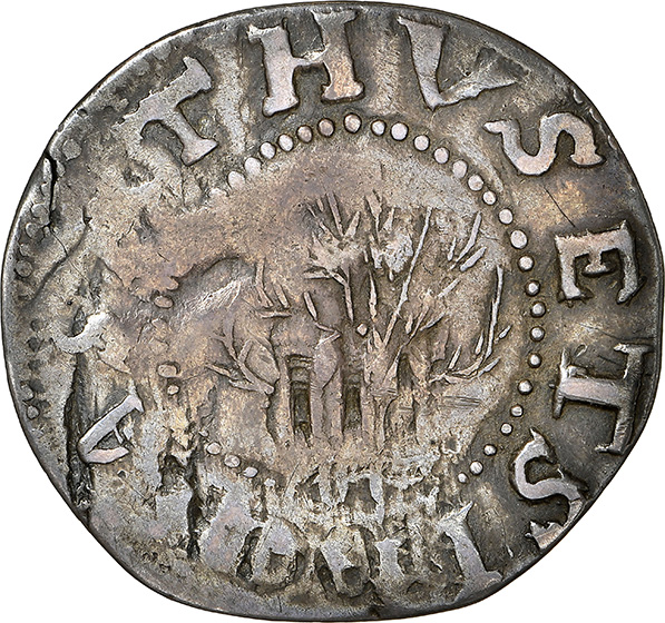 Picture of 1652 OAK TREE SHILLING, OAK TREE, IN AT BOTTOM AU50 
