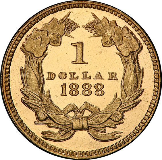 Picture of 1888 GOLD G$1, TYPE 3 PR65 Cameo