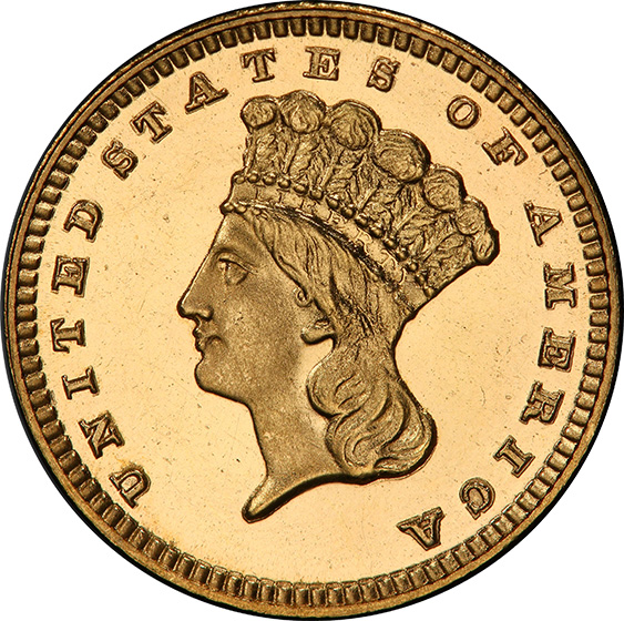 Picture of 1888 GOLD G$1, TYPE 3 PR65 Cameo