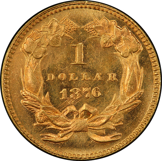 Picture of 1876 GOLD G$1, TYPE 3 MS66 