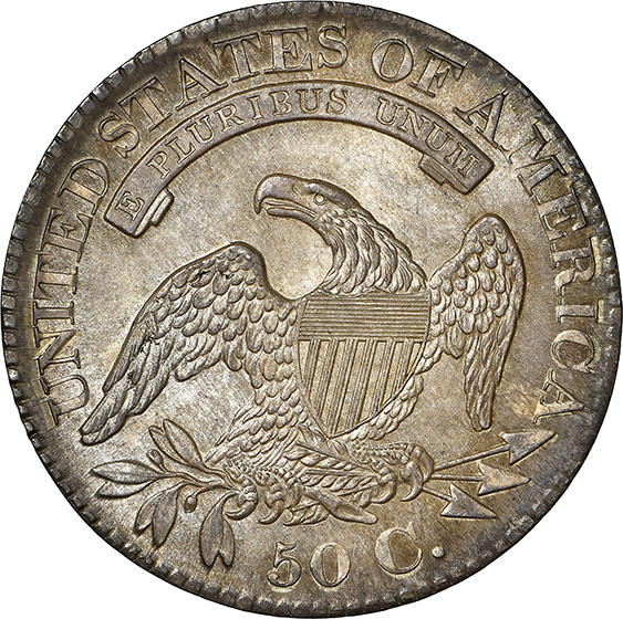 Picture of 1827/6 CAPPED BUST 50C MS66 