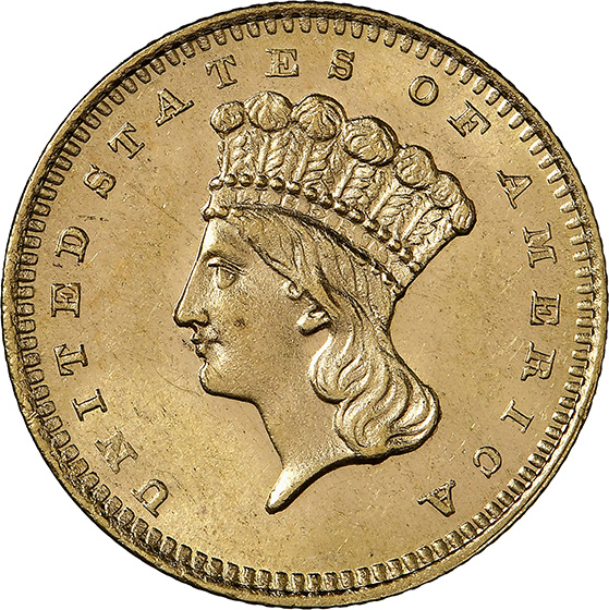 Picture of 1870-S GOLD G$1, TYPE 3 MS65 