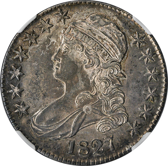 Picture of 1827 CAPPED BUST 50C, CURL BASE 2 MS64 