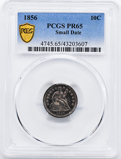 Picture of 1856 LIBERTY SEATED 10C, SMALL DATE PR65 