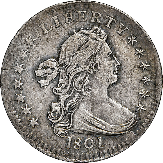 Picture of 1801 DRAPED BUST H10C AU55 