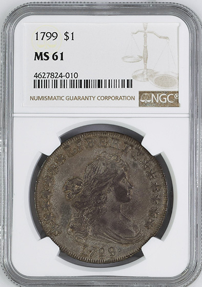 Picture of 1799 DRAPED BUST $1 MS61 