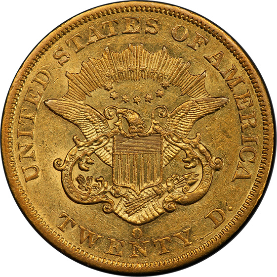Picture of 1859-O LIBERTY HEAD $20 AU55 