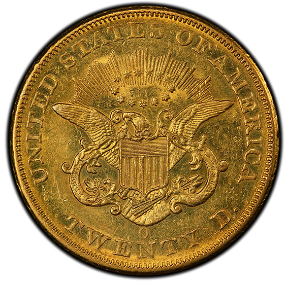 Picture of 1852-O LIBERTY HEAD $20 AU58 