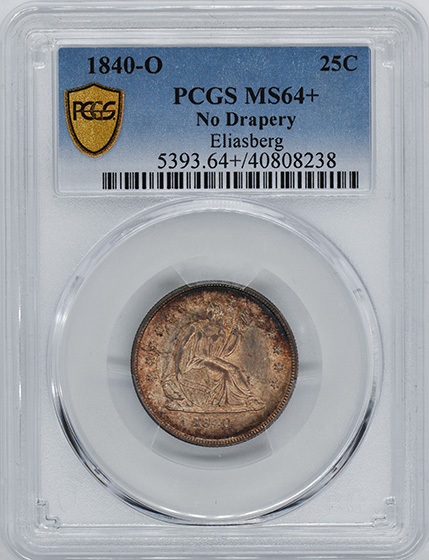 Picture of 1840-O LIBERTY SEATED 25C, NO DRAPERY MS64+ 