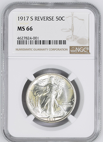 Picture of 1917-S WALKING LIBERTY 50C, REVERSE MS66 