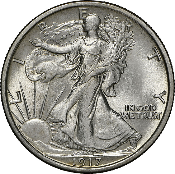 Picture of 1917-S WALKING LIBERTY 50C, REVERSE MS66 