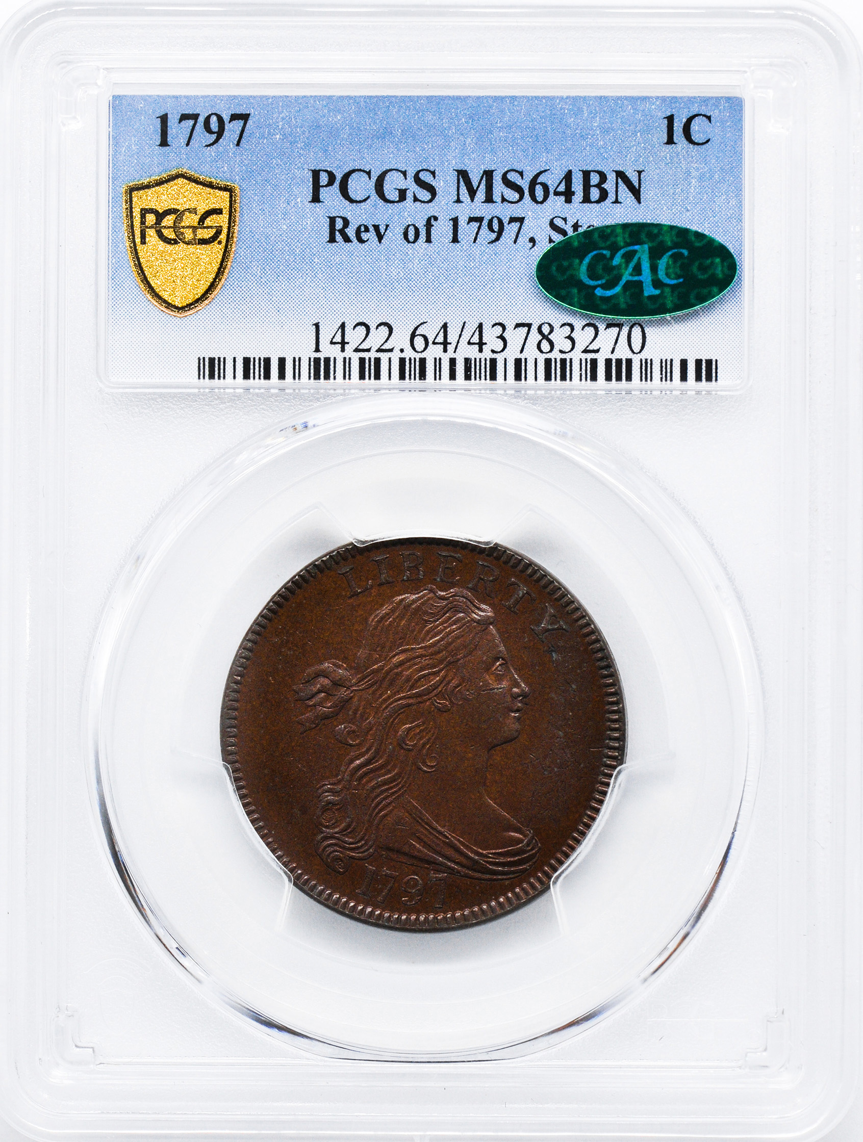 1797 DRAPED BUST 1C, REV OF 1797, STEMS  Rare Coin Wholesalers, a  S.L.Contursi Company