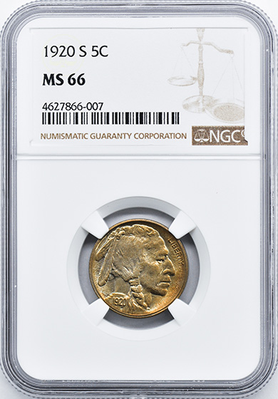 Picture of 1920-S BUFFALO 5C MS66 