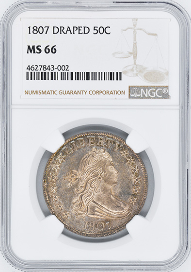 Picture of 1807 DRAPED BUST 50C, DRAPED BUST MS66 