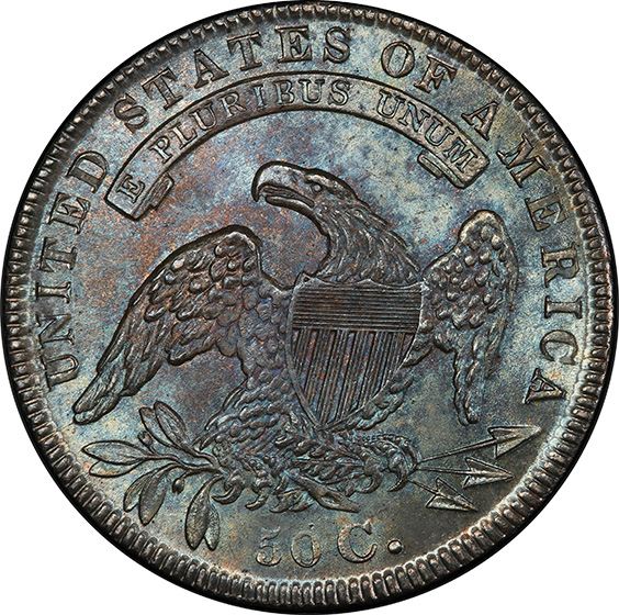 Picture of 1834 CAPPED BUST 50C, LARGE DATE, SMALL LETTERS MS66 