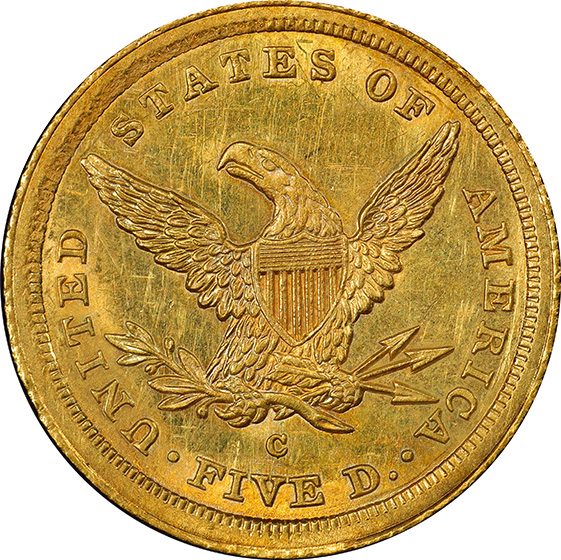 Picture of 1842-C LIBERTY $5, SMALL DATE MS62 