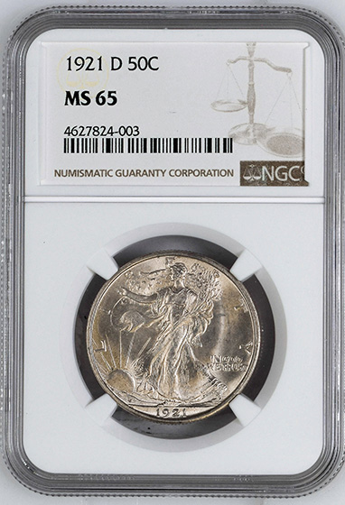 Picture of 1921-D WALKING LIBERTY 50C MS65 