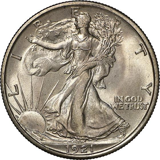 Picture of 1921-D WALKING LIBERTY 50C MS65 