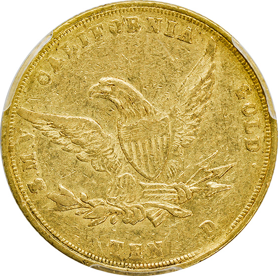 Picture of 1855 WASS MOL $10 AU55 