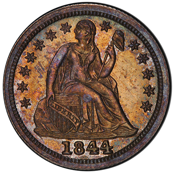 Picture of 1844 LIBERTY SEATED 10C PR64 