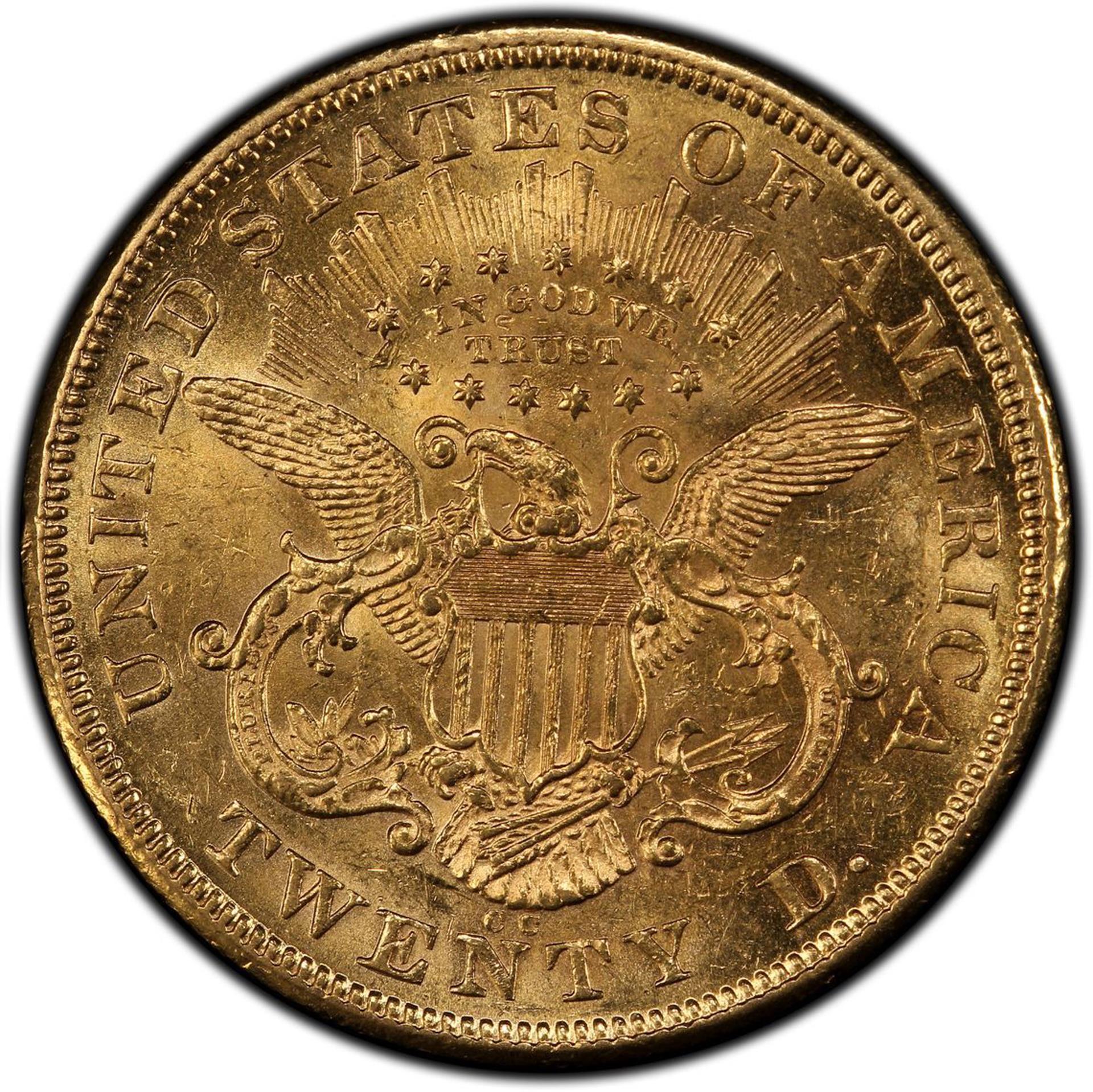 Picture of 1874-CC LIBERTY HEAD $20 MS61