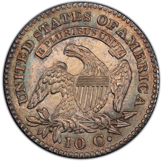 Picture of 1823/2 CAPPED BUST 10C, LARGE E'S MS65+ 