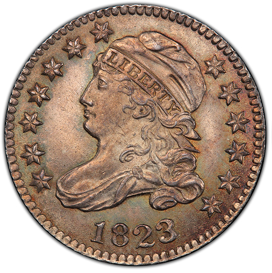 Picture of 1823/2 CAPPED BUST 10C, LARGE E'S MS65+ 