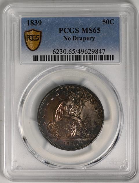 Picture of 1839 LIBERTY SEATED 50C, NO DRAPERY MS65 