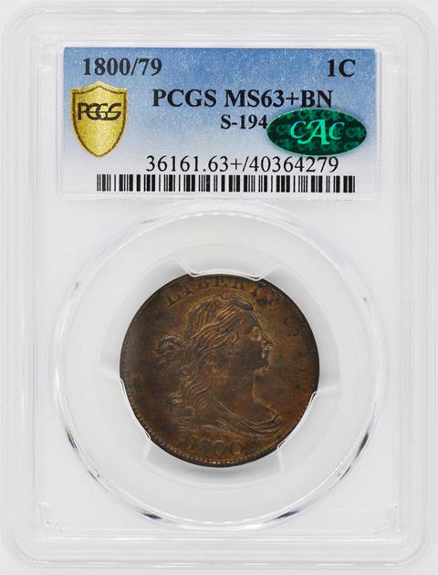 Picture of 1800/79 DRAPED BUST 1C MS63+ Brown