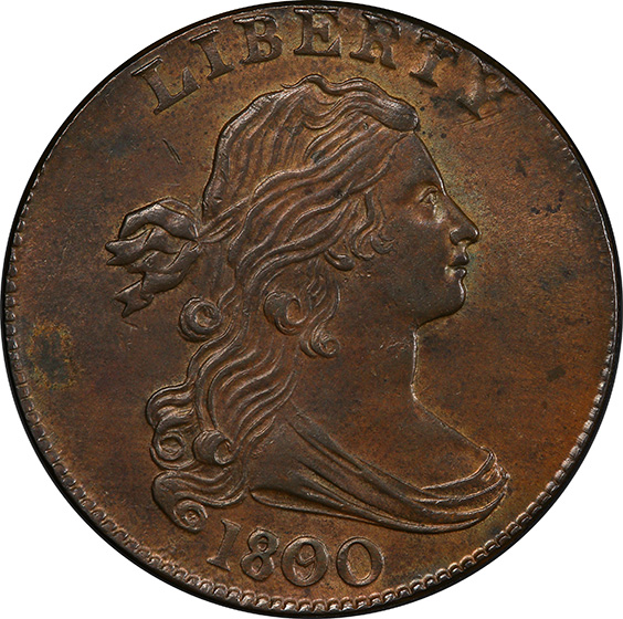 Picture of 1800/79 DRAPED BUST 1C MS63+ Brown