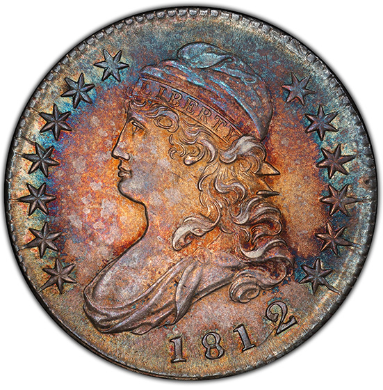 Picture of 1812/1 CAPPED BUST 50C, SMALL 8 MS64+ 