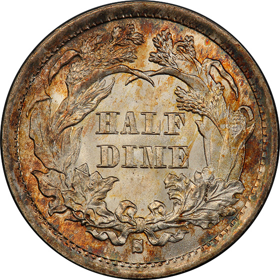 Picture of 1872-S LIBERTY SEATED H10C, MINTMARK BELOW MS68 