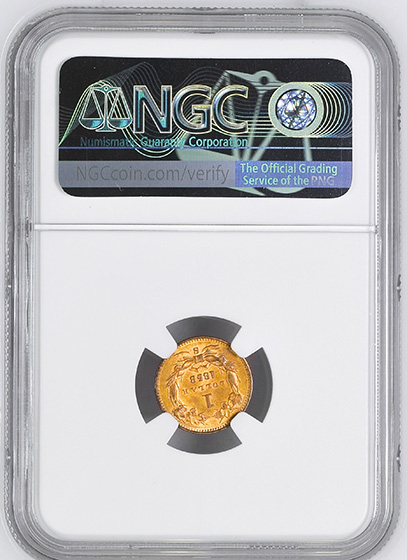 Picture of 1858-S GOLD G$1, TYPE 3 MS62 