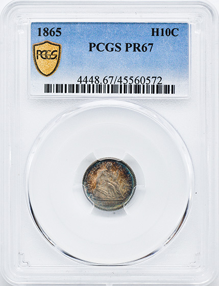 Picture of 1865 LIBERTY SEATED H10C PR67 