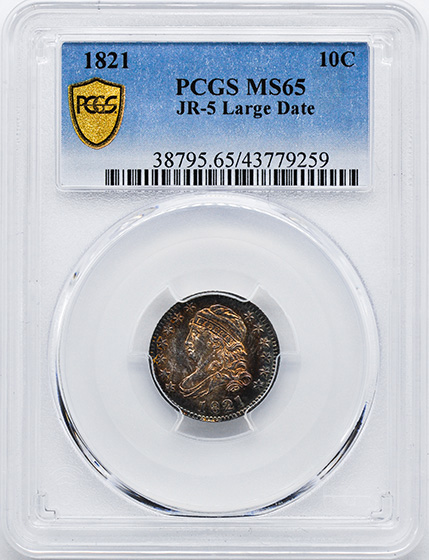 Picture of 1821 CAPPED BUST 10C, LARGE DATE MS65 